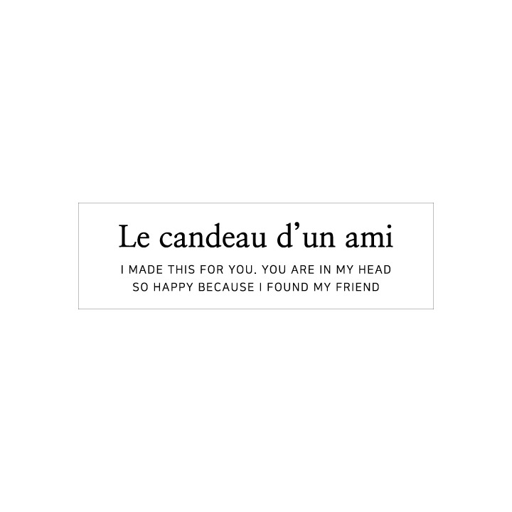 영문 텍스트 투명 스티커 소 - Le candeau d&#039;un ami