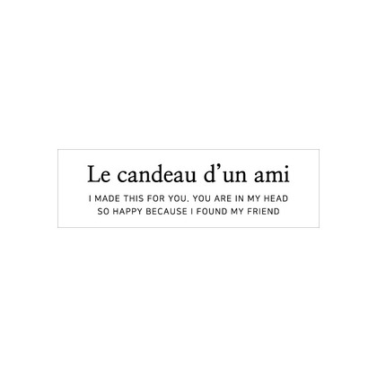 영문 텍스트 투명 스티커 소 - Le candeau d&#039;un ami